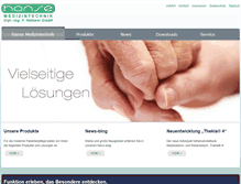 Tablet Screenshot of hanse-medizintechnik.de